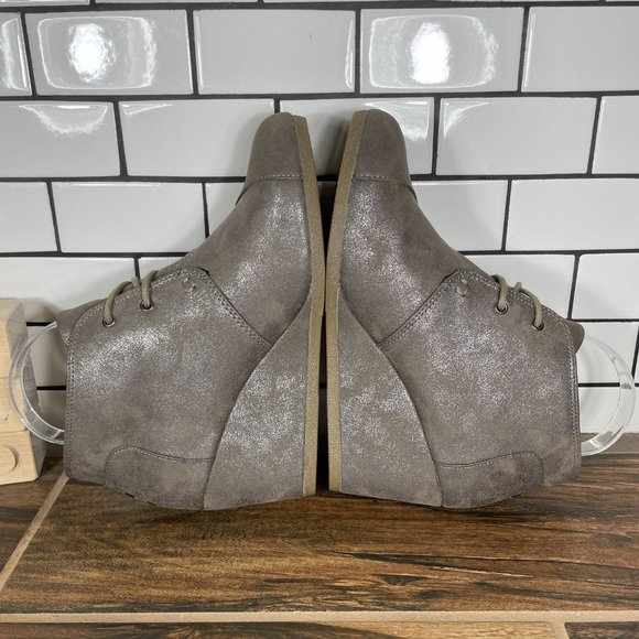 Toms Desert Wedge Women's Size 8.5 Shoes Metallic Lace Up Comfort Ankle Boot - Picture 5 of 13